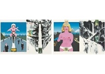 5 Works: Then and Now; Moat; Slaver; Mona Lisa; Razor; Motorcycle by Tadanori Yokoo, 1991