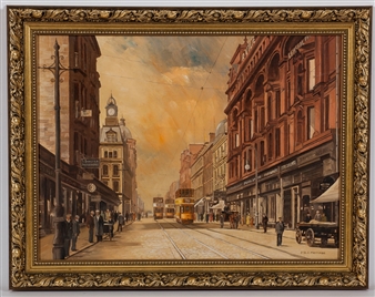 2 WORKS: THE SCOTSTOUN TRAN; AND NEAR GLASGOW'S GALLOWGATE - Peter St. Clair Merriman