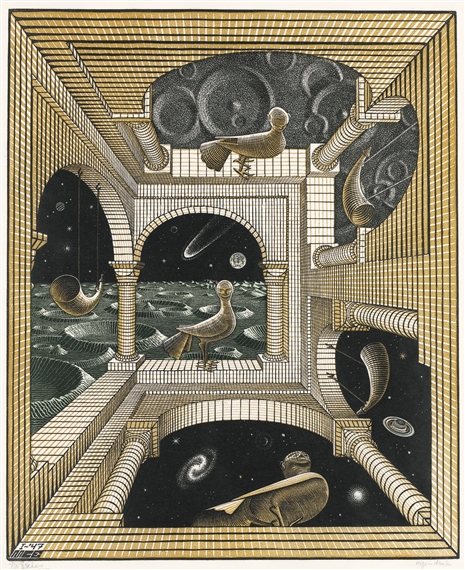 OTHER WORLD (B./E./K./L./W. 348) by Maurits Cornelis Escher, 1947