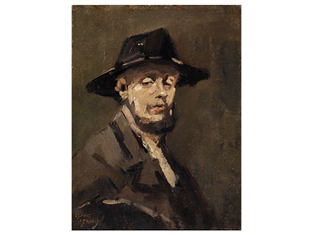 SELBSTPORTRAIT MIT HUT by Isaac Israëls