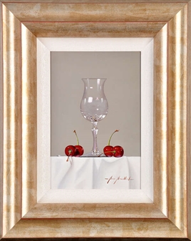 BODEGON - STILL LIFE OF CHERRIES AND WINEGLASS - Marisa Mallol