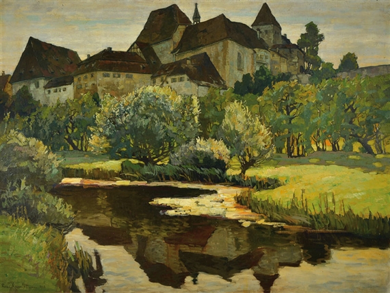 Richard Kaiser | view of Burghausen (1908) | MutualArt