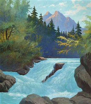 torrent in alpine landscape - Hugo Eichler