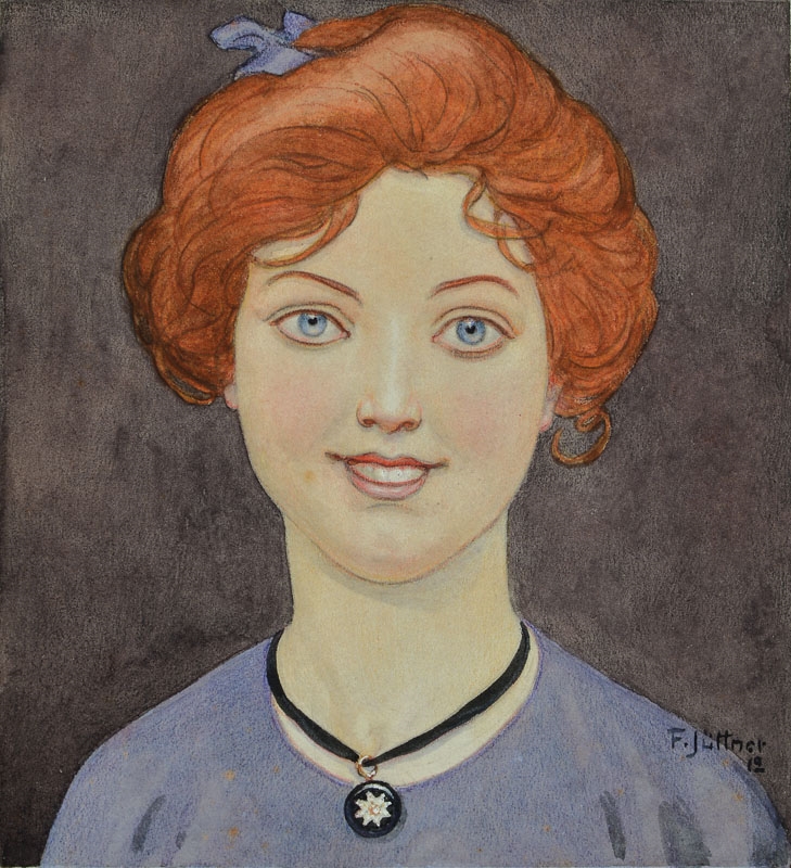 Portrait of a young woman - Franz Jüttner