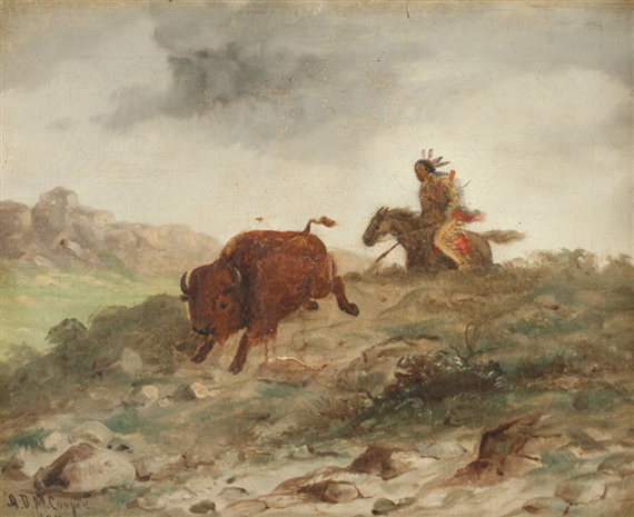 Astley David Montague Cooper | American Indian Chasing Bison (1895 ...