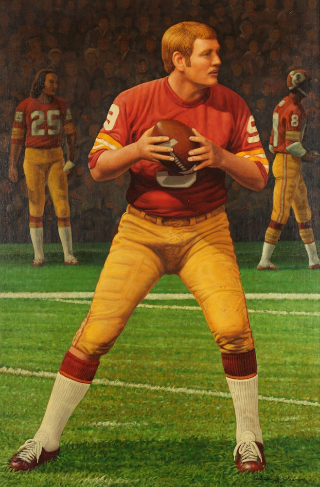 Artwork by Orlando Lagman, Portrait of Sonny Jurgensen, Made of Oil on canvas
