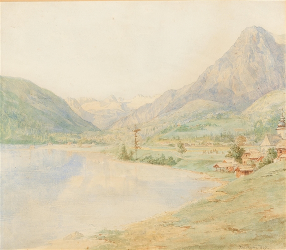 Zell am See and the Kitzsteinhorn by Josef Kriehuber, 1837