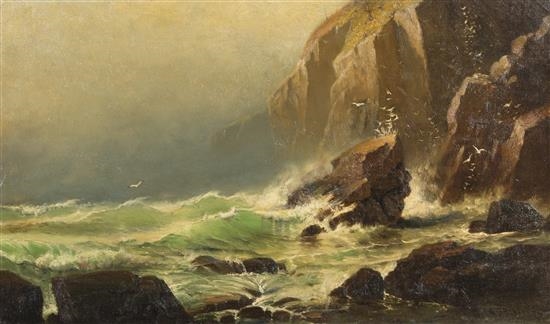 Seascape with Gulls by Lemuel D. Eldred, 1874