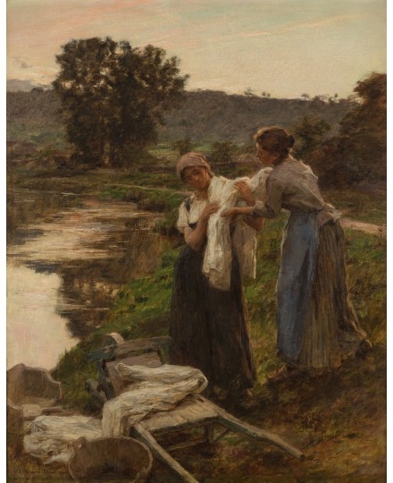 Départ des laveuses le soir by Léon-Augustin L'Hermitte, 1892