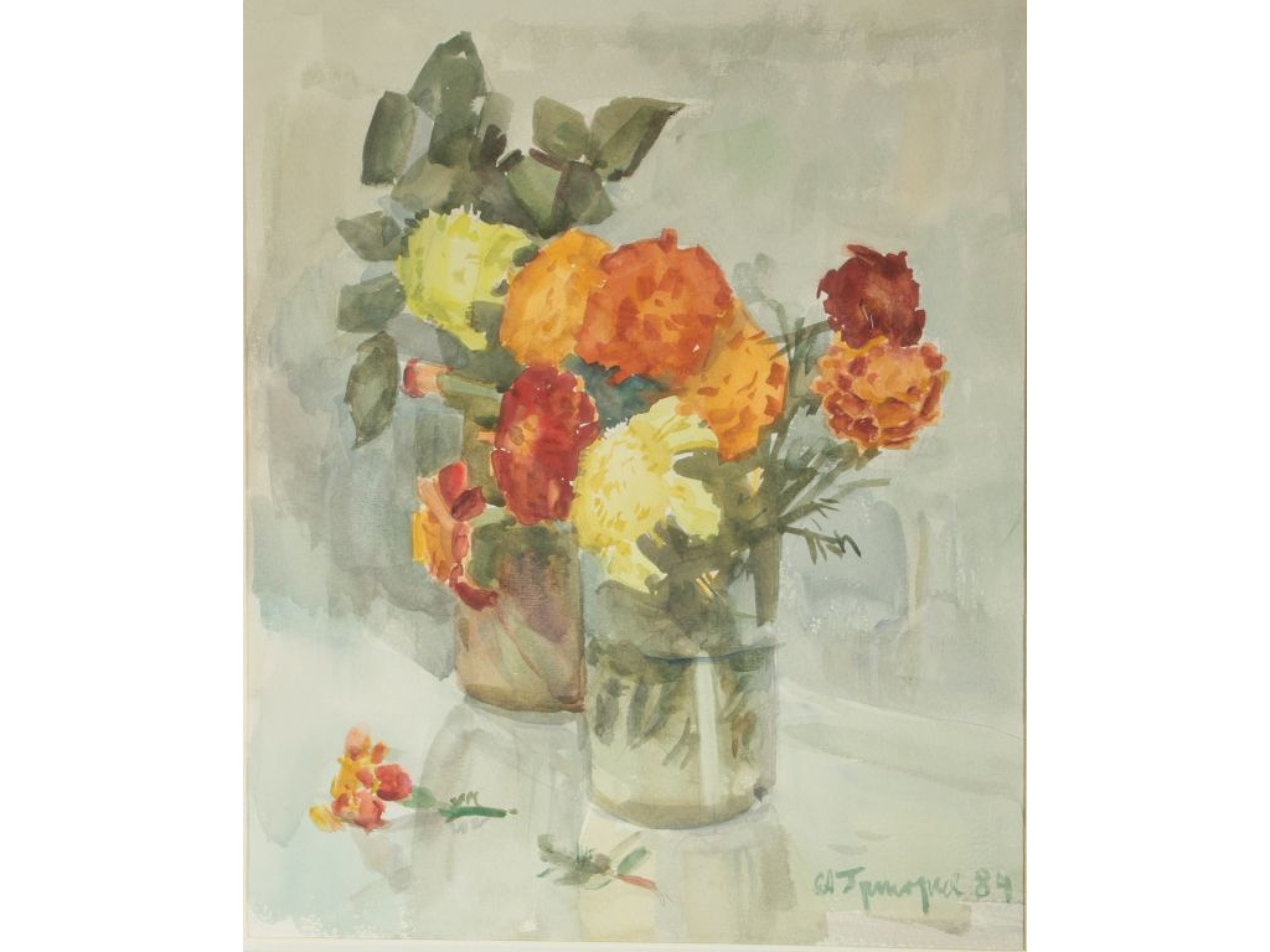 Dimitri Semakov | Still life of flower in a glass jug (1984 - 1989 ...