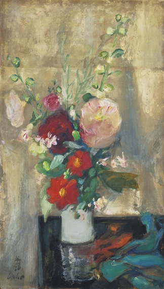 LES ROSES TRÉMIÈRES ET DAHLIAS by Lê Ph?