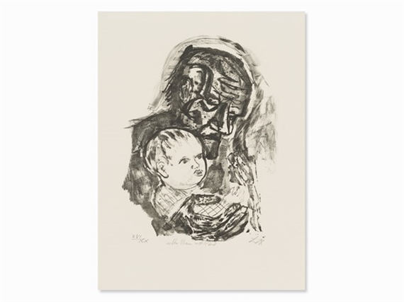 Alter Mann mit Kind by Otto Dix, 1960