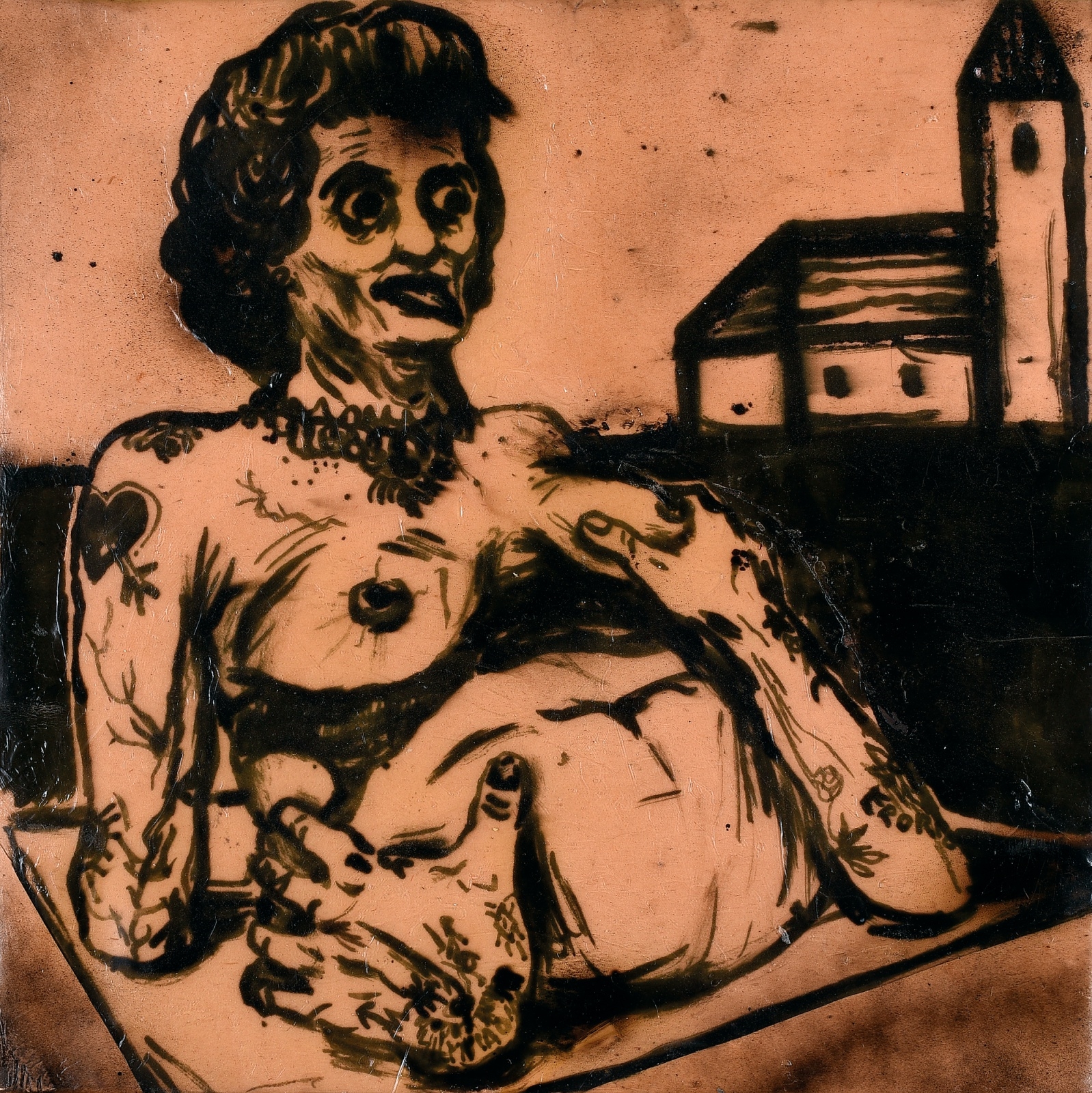 Artwork by Jakub Janovský, Woman, Made of mixed media on canvas