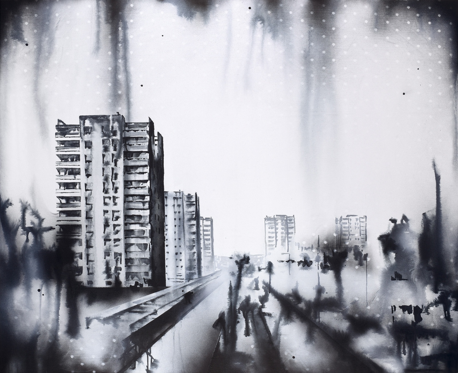 Artwork by Lucia Tallová, Black roses, Made of acrylic on canvas