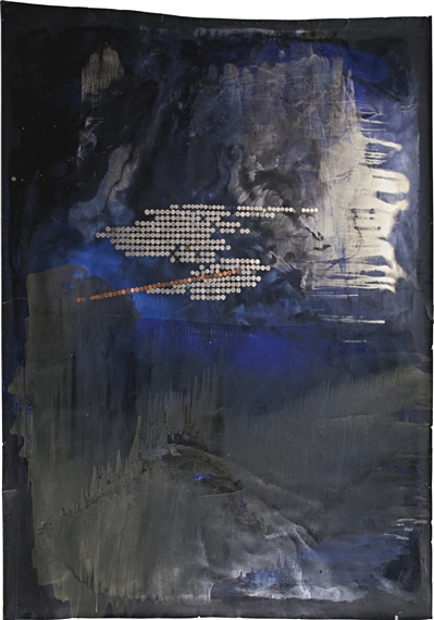 THUS! (FROM SWISS SPA CAVA/STARS AND STRIPES SERIES) by Kerstin Brätsch, 2009