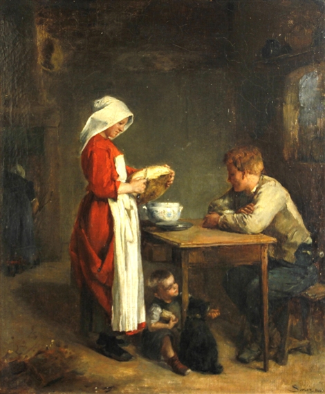 Louis Rene Hippolyte Sinet | The repast (1866) | MutualArt