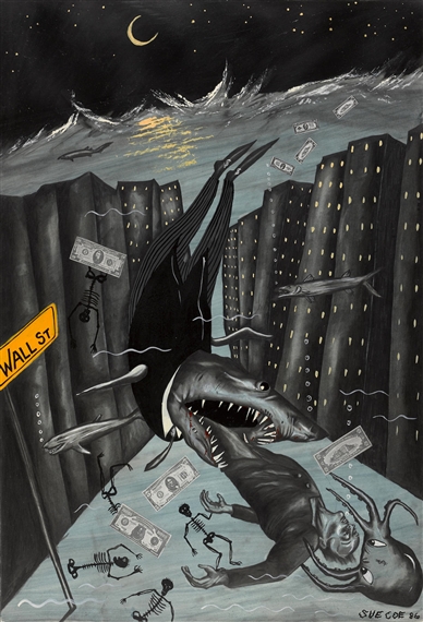 Wall Street by Sue Coe, 1986