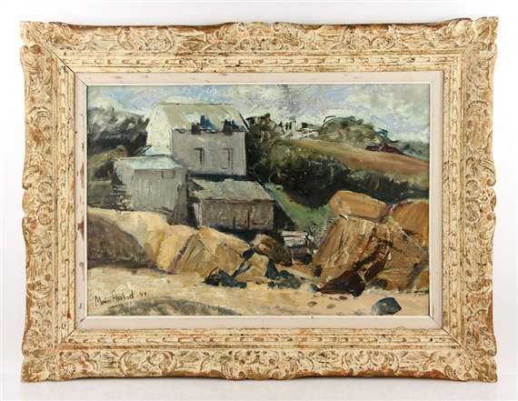 Village Houses Next to Quarry in Gloucester, MA by Marion Axelrod, 1949