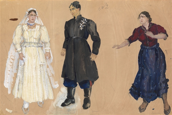 Costume Designs for the I. Dzerzhinsky Opera “Quiet Flows the Don” by Fedor Fedorovich Fedorovsky