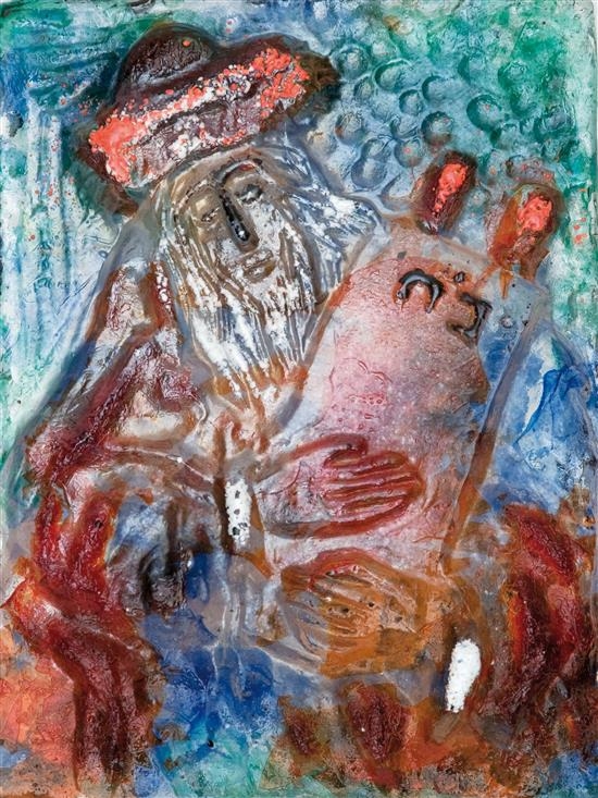 Reuven Rubin | Moses with Tablets (1970) | MutualArt