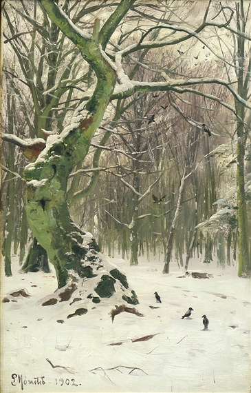Crows in Winter by Peder Mork Monsted, 1902