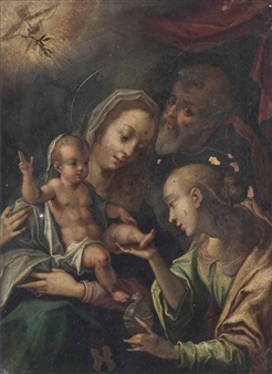 The Mystical Marriage of Saint Catherine - Czech School, 16th Century