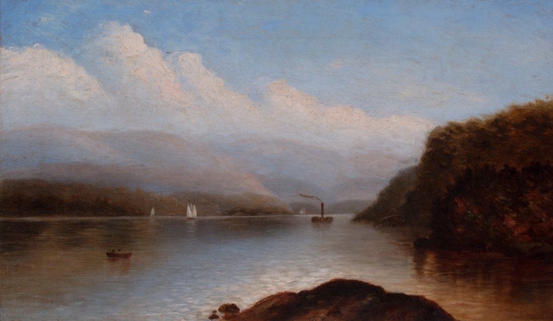Artwork by John William Casilear, Lake George, Made of Oil on canvas