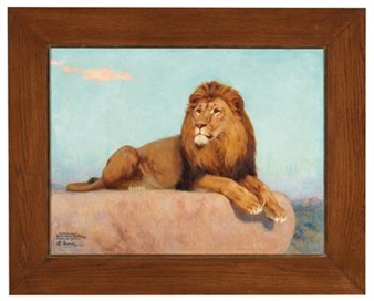Gustave Surand | Lion Resting (1934) | MutualArt