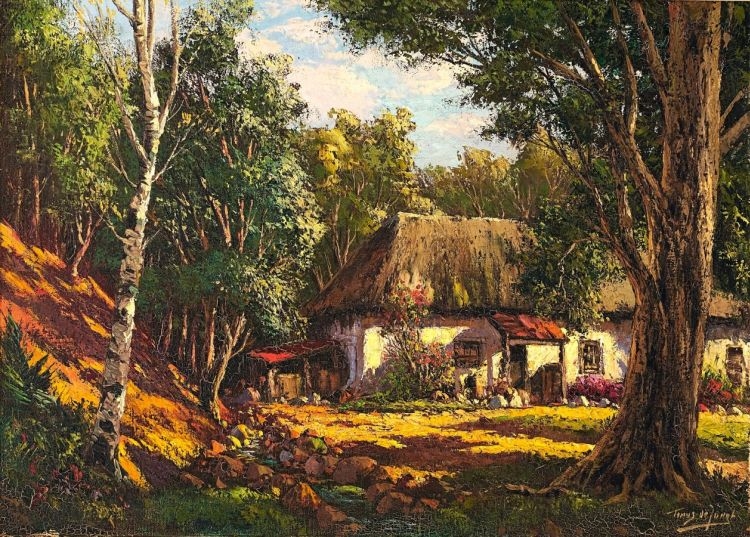 Cottage in the Woods by Tinus‏ de Jongh