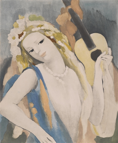Marie Laurencin、FEMME A GUITARE Marie Laurencin | Femme à la guitare | MutualArt