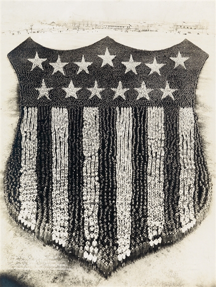 2 Works: The Human U.S. Shield, 30,000 Officers and Men, Camp Custer, Battle Creek, Michigan" * "Living Emblem of the United States Marines, 100 Officers & 9,000 Enlisted Men, Marine Barracks, Paris Island, South Carolina by Arthur Mole, John D. Thomas, 1918-1919