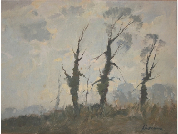 BARE TREES AGAINST THE SKY by Edward Wesson