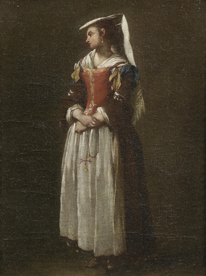 A standing female figure by Jean Barbault