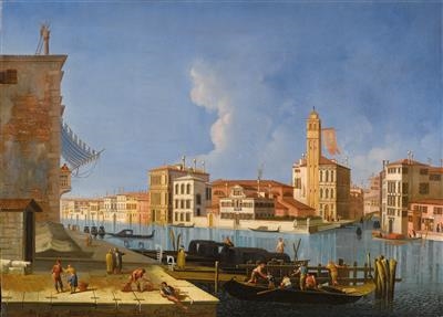 2 Works, The Rialto Bridge Venice, the Grand Canal and the Rio di Cannaregio Venice by Francesco Zanin