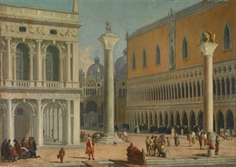 The Piazzetta Venice Seen from the Molo - Italian School, 18th Century