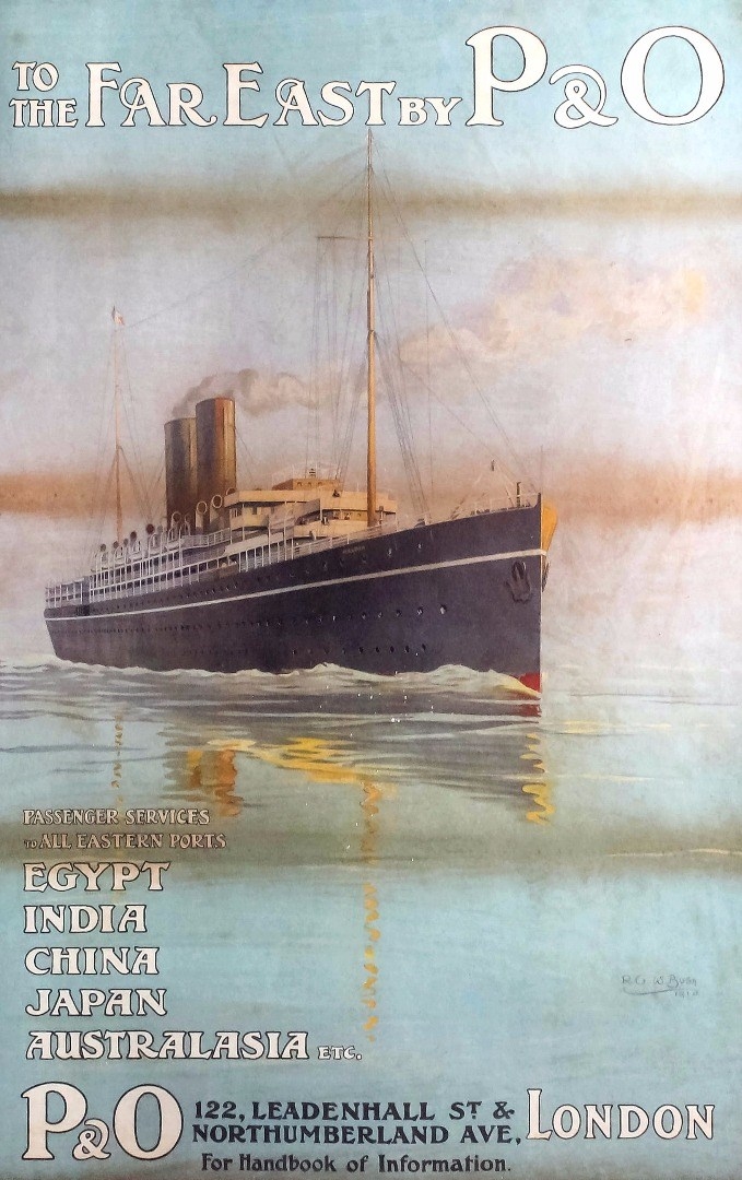 Artwork by R.G.W. Bush, To the Far East by P & O, Made of Lithograph
