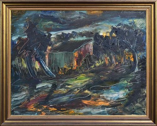 Artwork by Luis Gutierrez, The Shed, Made of Oil on canvas