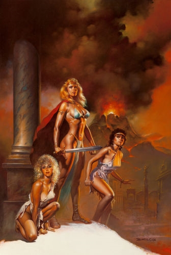 Warrior Queen (Pompeii), movie poster by Boris Vallejo, 1986