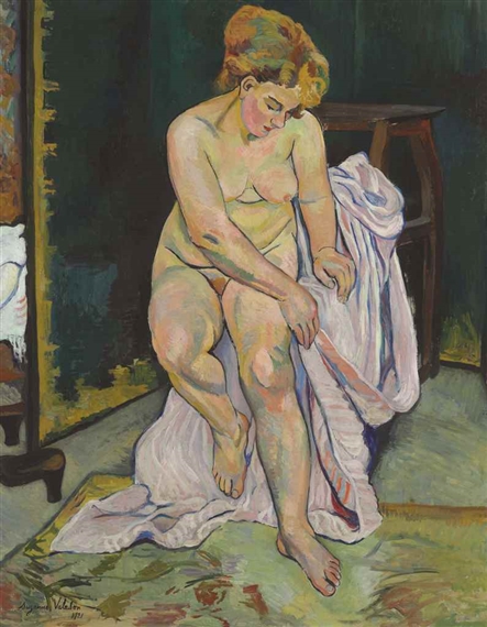 Nu à la draperie by Suzanne Valadon, 1921