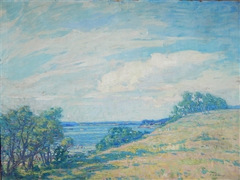 2 works, Summer in Maine, Summer in Maine painted at Ossi Island - Frank Townsend Hutchens