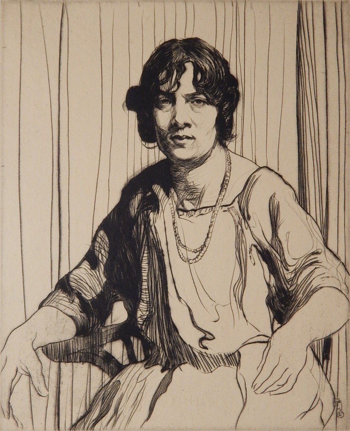 Artwork by William Lee-Hankey, Portrait of A Lady, Made of etching