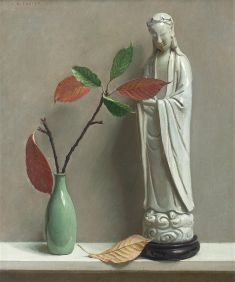 Still life with oriental figure and beech by John Bulloch Souter