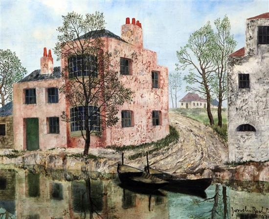 Pink House on River by Josselin Reginald Cortenay Bodley, 1936