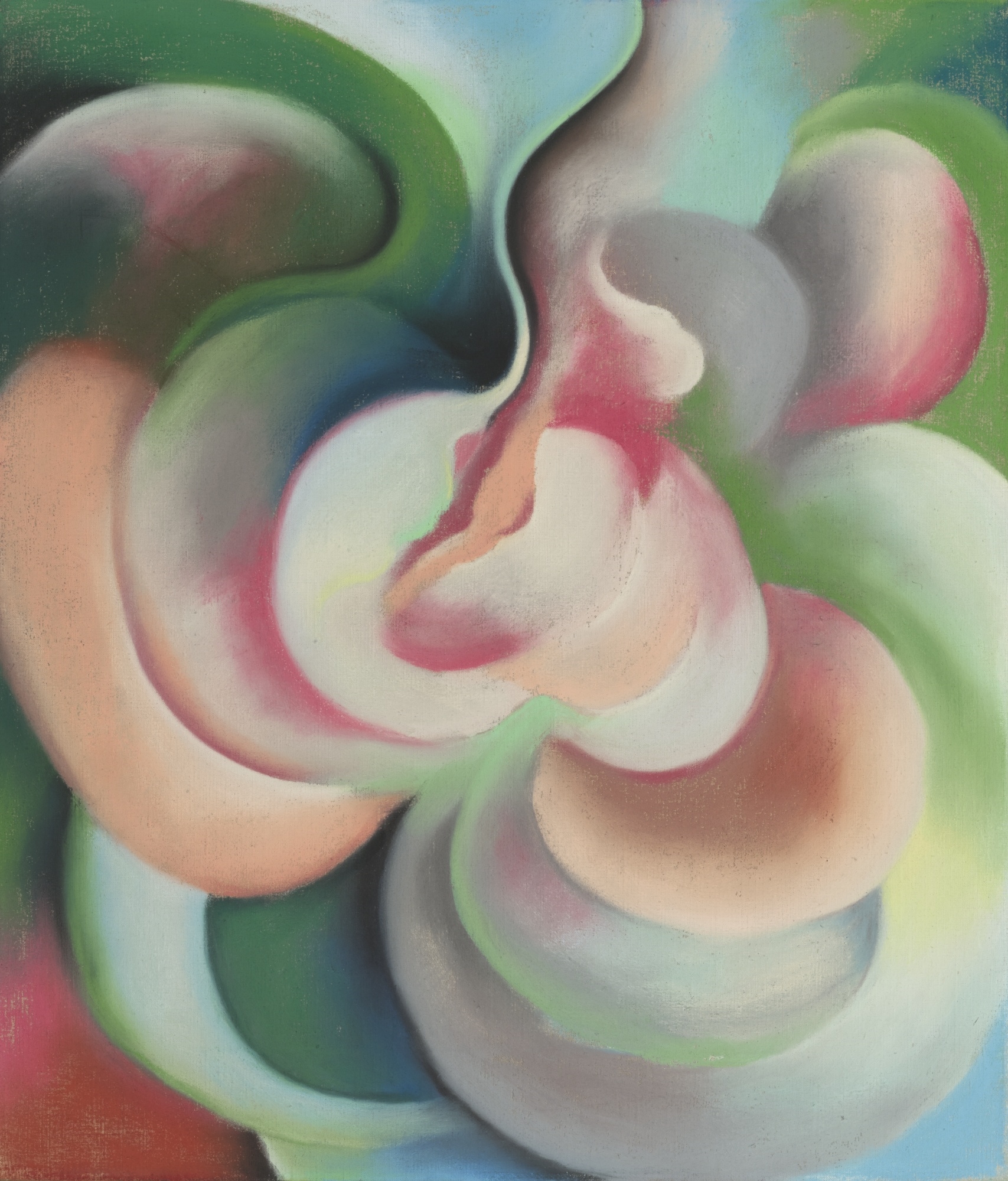 O'Keeffe PINK AND GREEN (PINK PASTELLE) (1922) MutualArt