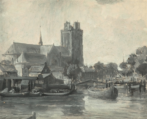 HARBOUR SIDE PARISH, DUTCH WINDMILL and THE OBELISK by John Bulloch Souter