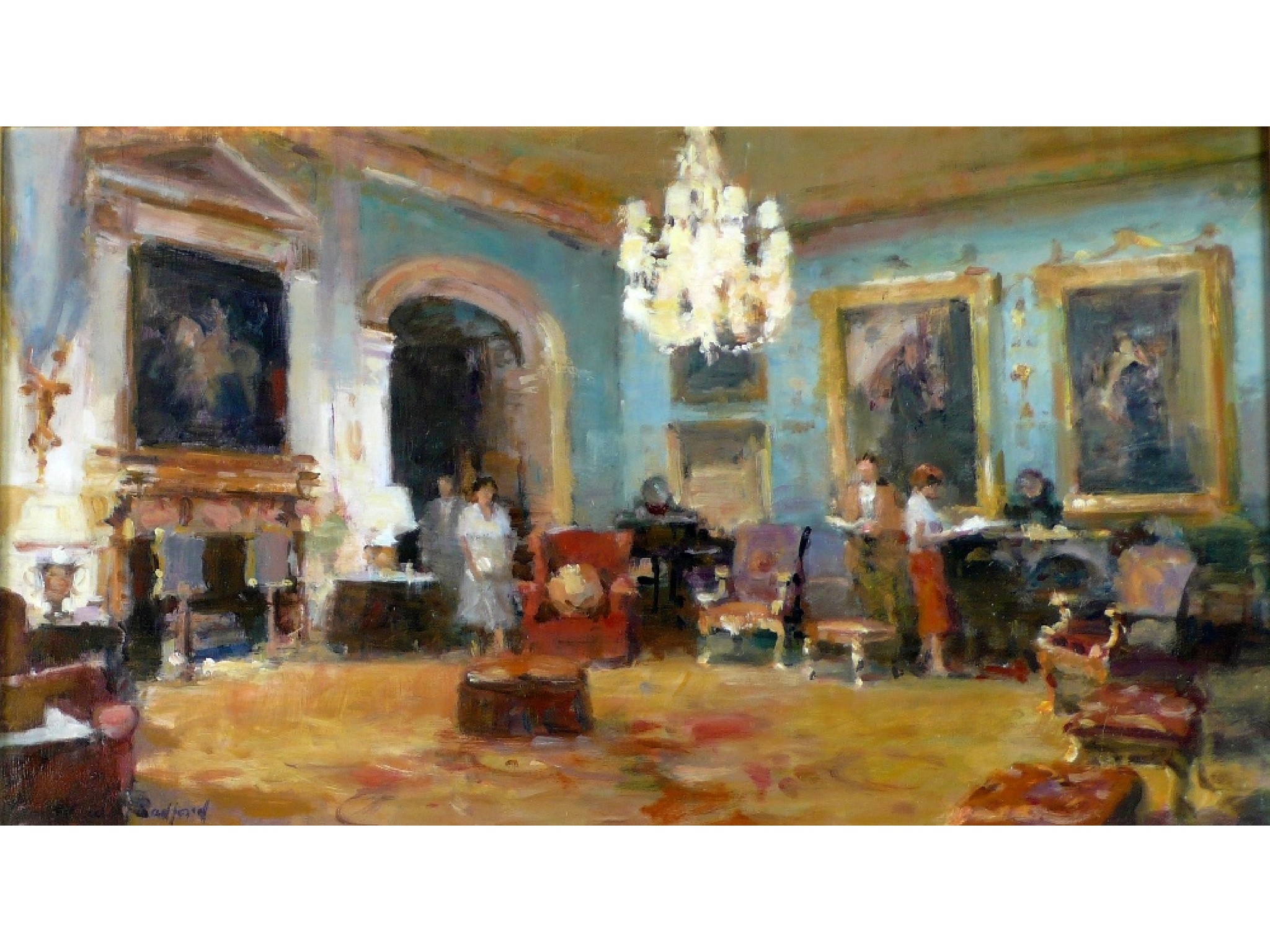 Artwork by Gordon Radford, Grimsthorpe Castle, Made of oil painting on board