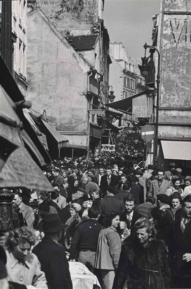 Foule rue Mouffetard, Paris vers by Gordon Parks, 1950