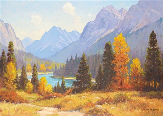 Autumn on Bow River by Roland Gissing, 1960