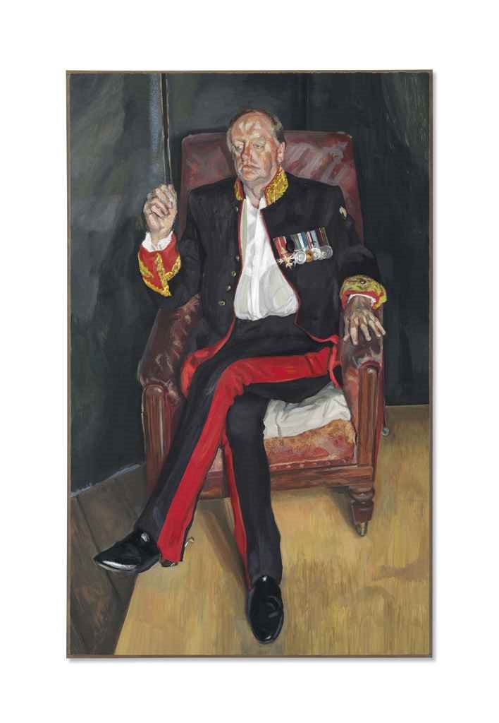 Artwork by Lucian Freud, The Brigadier, Made of oil on canvas