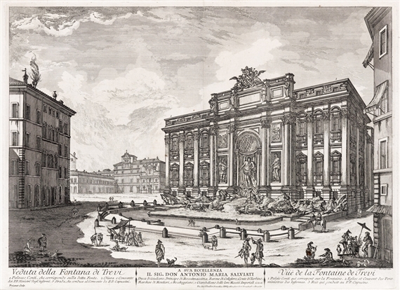 Veduta della Fontana di Trevi by Jean Barbault, Circa 1770
